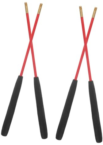 Garneck 2paare Kupferkopf Diabolo-handstab mit Rutschfestem Griff Ersatz-diabolo-stäbe aus Fiberglas Professionelle -jonglierstäbe für Training und Auftritte -zubehör mit Sch