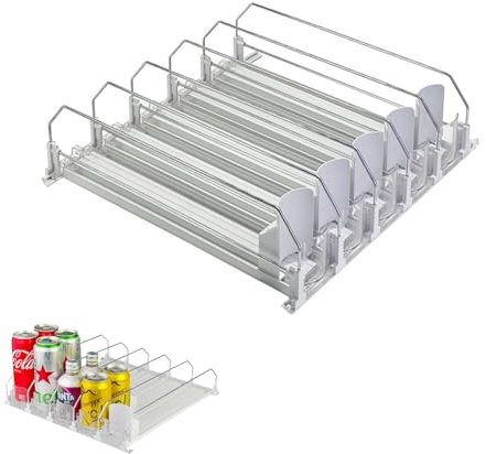 Automatic Can Dispenser for Fridge, Soda Beer Can Organizer Holds 25 Cans