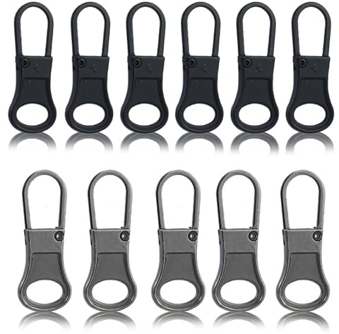 11 pezzi cerniera zip per cerniera ciondolo cerniera universale metallo cerniera zip zip set di riparazione per vestiti valigia zaini