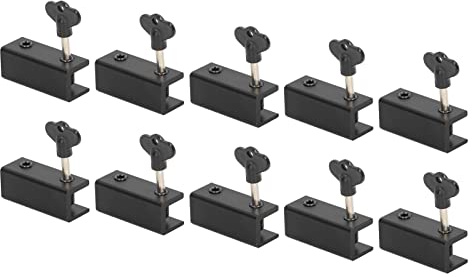 Verrouilleurs coulissants, fusible de fenêtre réglable à partir de l'alliage en aluminium 15 pack, protection contre le cambriolage de verrouillage de fenêtre pour le bureau de la (Schwarz)