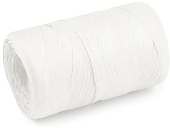 cyclingcolors 1x Fibra Rafia Cuerda de Papel 5-8 mm 80 m Decoración Artesanía Bricolaje hogar Plantas Crochet Joyas Cordel Bolso, Blanco