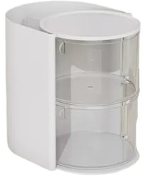 2 Stück/Puff-Aufbewahrungsbox, Make-up-Schwamm, Wattepad, Kissen-Kompaktpuder, Augenbrauenstift und Pinsel(White double layer)