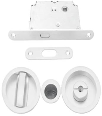 -1980-MADERAS CAMACHO SUMINISTROS INDUSTRIALES Kit de Cerradura con Condena para Puerta Corredera en blanco