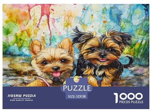 Yorkshire Terrier 1000 Pieces Portable Jigsaw Puzzle for Adults Quirky, Abstract Design, Fun Details, Educational, Challenging 52x38cm/1000pcs