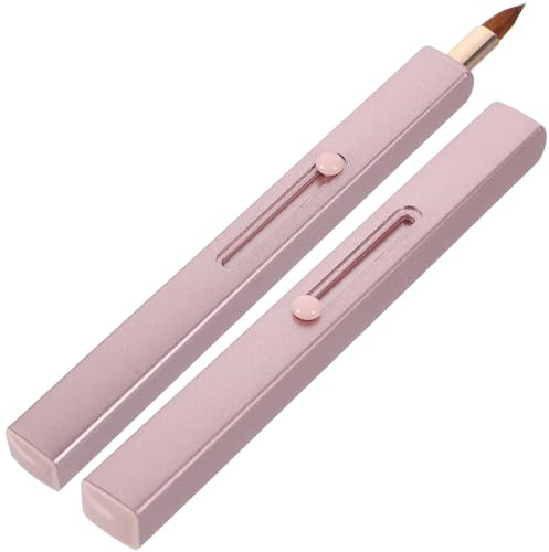 JOINPAYA 2 Pinceles de Labios Ajustables y Portátiles Tapa, Aplicadores para Brillo Labial y Lápiz Labial, Color Rosa, Herramienta Fina para Maquillaje de Labios, Uso Cosmético y Viaje
