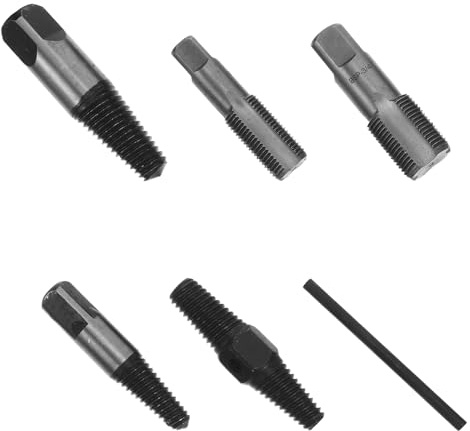 WATIIFUFU Kit Estrattore Filettature Rotte per Tubi Acqua 1/2 3/4 – Set 6 Pezzi per Rimozione Viti Spanate e Bulloni Danneggiati – Utensili Manuali per Riparazioni Idrauliche Domestiche