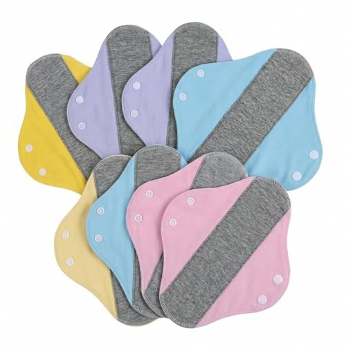 8 Stück Waschbare Slipeinlagen, Wiederverwendbare Slipeinlagen, Slipeinlagen Baumwolle, Reusable Graphene Incontinence Pads, Auslaufsicher und Wasserdicht für Inkontinenz und Menstruation