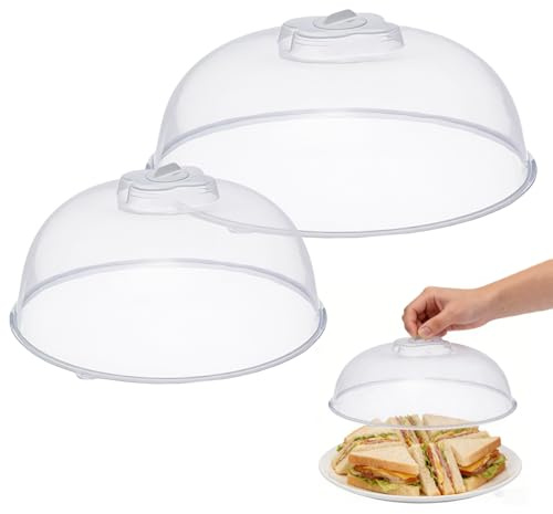 Tokaneit 2PCS Mikrowellenhaube 29 cm Transparent, Microwave Cover for Food, Spritzschutz Mikrowelle Wiederverwendbarer zum Erhitzen, PP-Material, für Haushaltsküche, Spülmaschinenfester