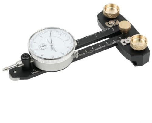 Jig - Jig per sega circolare da banco con manometro, 0-10 mm, precisione in alluminio, scanalatura a T, guida per lavorazione del legno, tagli ripetuti, 177 x 100 mm