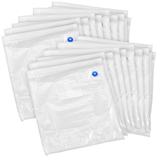 Rosenstein & Söhne Vacuumbeutel: 20er-Mega-Pack Vakuumierbeutel, je 34 x 30 cm (Vakuumbeutel mit Ventil, Wiederverschließbarer Vakuumbeutel, Zip)