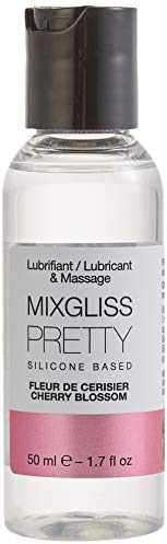 MIXGLISS PRETTY, Premium 2-in-1 Massageöl und Gleitgel auf Silikonbasis, Kirschblüte, 50ml