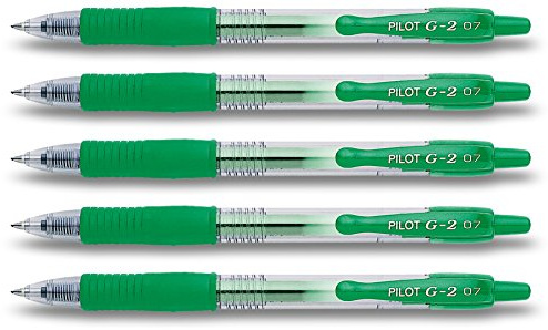 PILOT G2 Gelschreiber, einziehbar, Grün, 5 Stifte