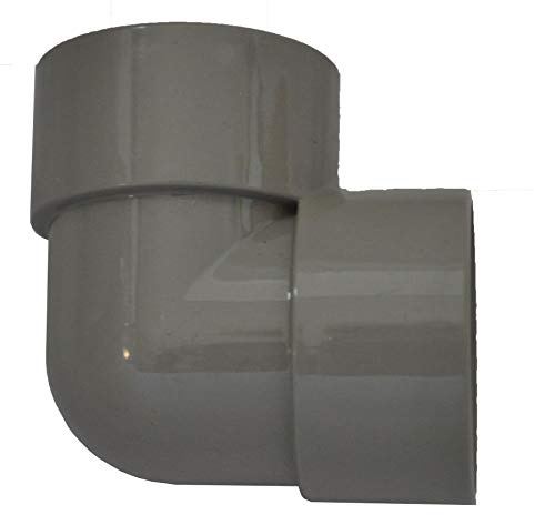 Solvent Weld 40mm Waste Pipe 90 Degree Knuckle Bend - Grey