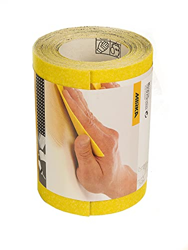 Mirka Yellow Sandpaper Abrasive Roll / 115mm x 5m / P120 / Sanding of Hardwood, Softwood, Paint, Putty, Plastic / 1 Roll