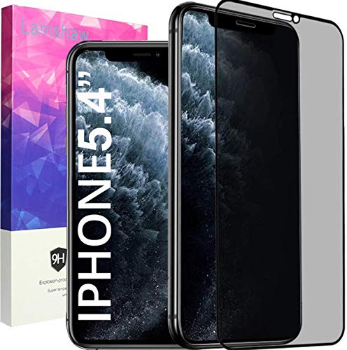 LvBu Blickschutzfolie Kompatibel für iPhone 12, Privacy Displayschutz mit 9H Härte - Anti-Spy Sichtschutzfolie für iPhone 12 (iphoe 12 mini [5.4''])