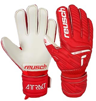 Reusch Torwarthandschuhe Kinder Jugendliche |starker Grip, ergonomische Passform & maximale Stabilität |für Training & Spiel | Naturrasen & Kunstrasen | Größe 3-8 | Attrakt Silver Junior | maximale Stabilität, für Training & Spiel, geeignet für Naturrasen & Kunstrasen, Größe 3-8, Attrakt Silver Junior