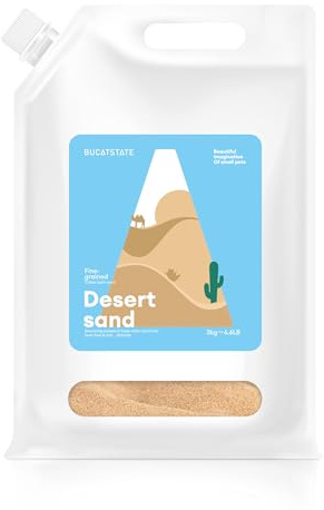 BUCATSTATE Bagno di Sabbia per criceti, 2,5 kg di Sabbia da Bagno nel Deserto, Senza Polvere, per criceti, cincillà, gerbilli, Topi, Degus o Altri Piccoli Animali Domestici (Sabbia fine)