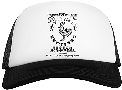 Sriracha Hot Chili Sauce Natural Color Weiß Schwarz Unisex Baseball Cap White Black