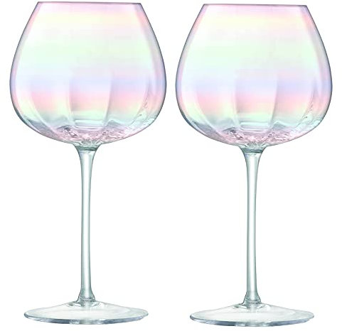 Vasos Cristal Colores, Arcoíris Nácar Modernos Copas de Vino Tinto Grandes con un Tallo Largo, Copas Balon, Copas Gin Tonic, Copas de Cava Cristal para Casa, Restaurante y en Fiestas (Copas Gin Tonic)