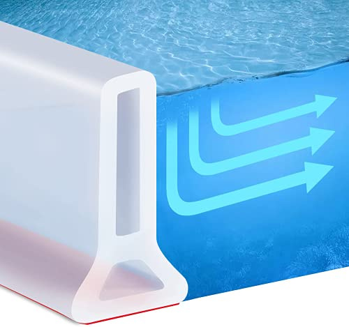 Duschschwellen - Wasserdamm, Wassersperre Dusche Boden - Silikon Duschdichtung, Boden Dichtleiste, Schwallschutzleiste, Bad Wasserbarriere (205 cm, Transparent)