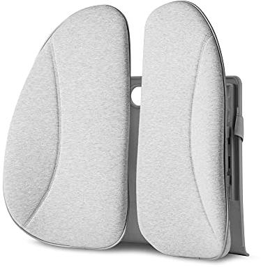 HoMedics Rückenstützkissen Lordosenstütze mit wohltuender Wärmefunktion für Bürostuhl, Auto - Ergonomische Lendenwirbelstütze mit verstellbarer Höhe für eine gesunde & gerade Körperhaltung