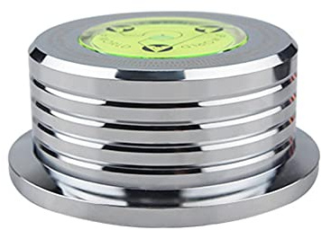High Precision Turntable Disc Record Stabilizer Clamp, Portable LP Vinyl Turntable Metal Disc Stabilizer for LP Vinyl Record Player, CD Player, Chassis, Speakers, etc (Silver)