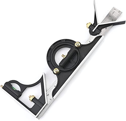 Heyiarbeit 30,5 cm verstellbares Gleit-Kombinationslineal und Winkelmesser, Mess-Set, 1 Stück