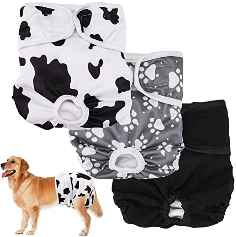 GLAITC Pañales Lavables para Perros, Juego de 3 Capas Reutilizables para Perro Pañales Super Absortivos para Mascotas, Bragas Sanitarias para Todas Las Perras (XL)