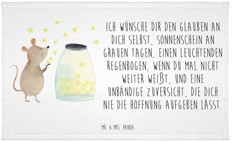 Mr. & Mrs. Panda Gäste Handtuch Maus Sterne - Geschenk, Gästetuch, Hoffnung, Tiere, Schwangerschaft, Tiermotive, Wunsch, Sport Handtuch, Gute Laune,