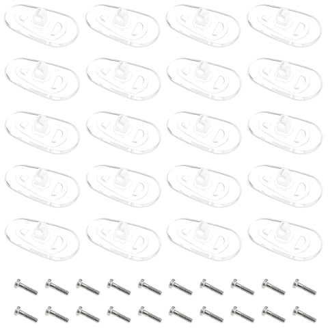 Create idea Lot de 10 Paires de Plaquettes Nasales ¨¤ Visser en Silicone Transparent 14 X 7 Mm pour Lunettes