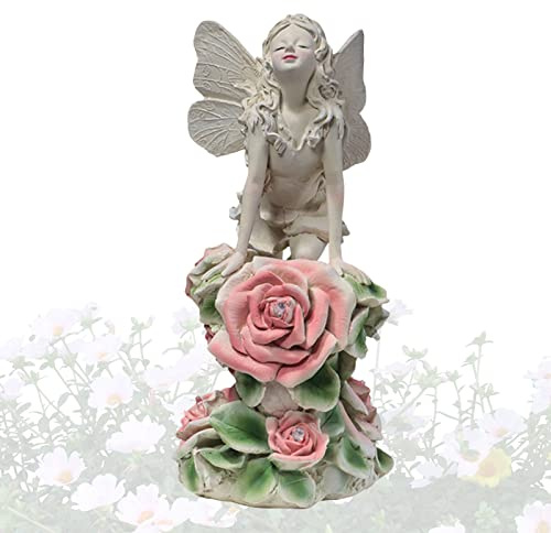 Feenstatue, Solarengel, Garten, Harz, Engel, Figuren, Dekoration, Rasen, Friedhof, Geschenke, schönes Design betender Engel, solarbetriebene LED-Lichter für Balkon, Terrasse, Hof, Außendekoration