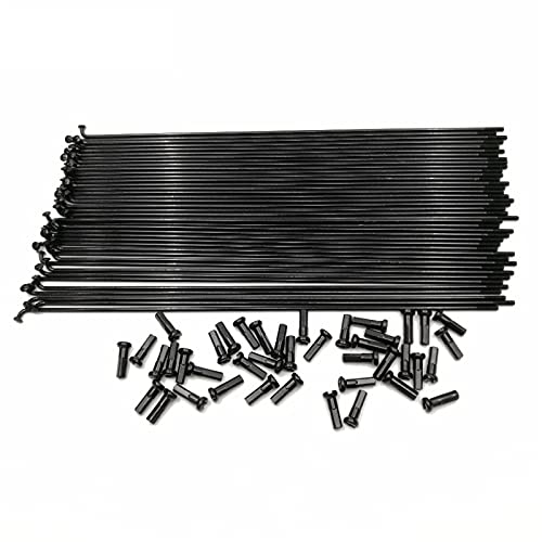 Fahrrad Speichen und Nippel Schwarze Farbe Fahrradspeichen Durchmesser 2.0mm J-Biegung 45 # Stahl Material Mountainbike Radspeichen mit schwarzer Farbe sprach Mit Speichen Nippel ( Color : Length 279m