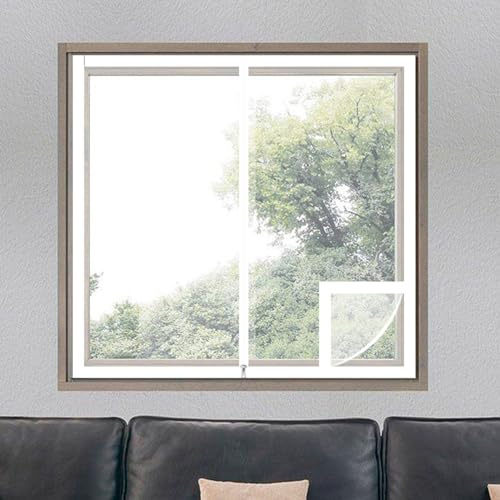 Sh000ad Tenda Termica per Finestre,Kit Isolamento Finestra,Pellicola Isolante Trasparente Protezione Freddo Antivento Calda con Cerniera,per Invernale,Riutilizzabili,Larghezza x Altezza (140x150cm)