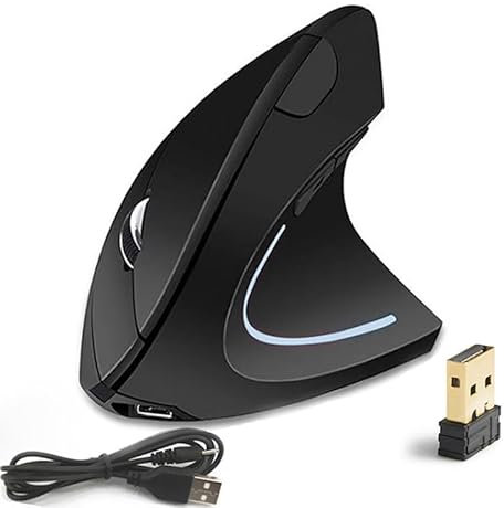 Tlarsun Souris verticale ergonomique sans fil 2,4 GHz 3 boutons réglables 6 boutons pour ordinateur portable PC de bureau