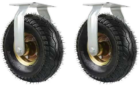 WORDFUN Möbel Bockrolle, Transportwagen Gummiräder, 2 Stück, Schwerlast Lenkrollen, Schubkarre industrierollen, 150mm 200mm 250mm, Leiserollen, Keine Spuren, leicht zu installieren