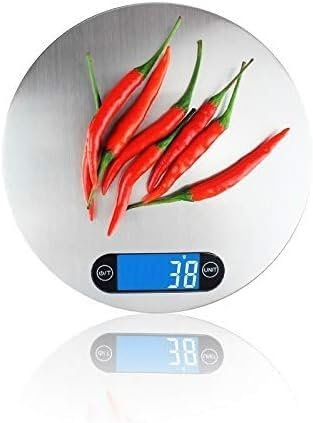 VIRAZE Bilancia da Cucina Elettronica Ultrasottile in Acciaio Inossidabile appendibile con Pulsanti a sfioramento, a Batteria (5 kg/1 g)