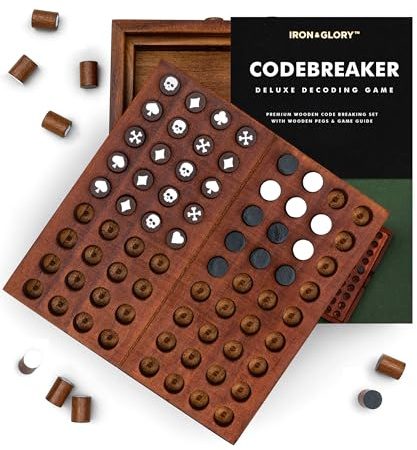 Iron & Glory Code Breaker | Juego de mesa de rompecabezas de madera | Ideas de regalo para papá y regalos de cumpleaños para hombres | Accesorios de decoración del hogar y decoración de mesa de café |