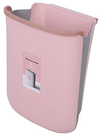 ANDRESLAD Poubelle Pliable Pour Voiture Boîte De Rangement Suspendue Poubelle Murale Pour Cuisine Rose