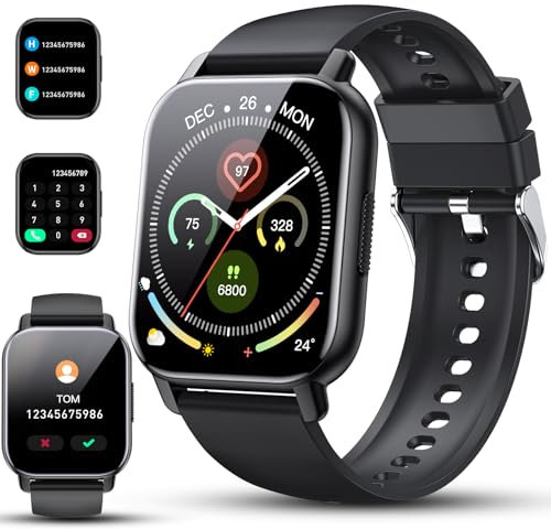 Smartwatch Herren Damen, 1,85HD Touch Fitnessuhr mit Telefonfunktion, 110+Sportmodi Smart Watch Fitness Tracker mit Pulsmesser Schlafmonitor Schrittzähler, IP68 Wasserdicht Sportuhr für iOS Android