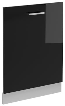 Vicco Pannello frontale della lavastoviglie R-Line, Nero lucido, 60 cm senza piano di lavoro