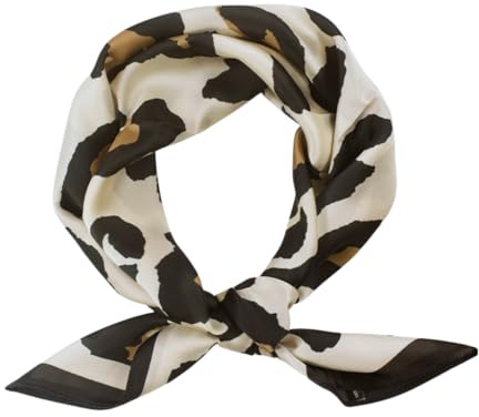 fashionchimp Bandana i fin tygkvalitet med motivtryck, Nicki-halsduk för kvinnor och män, sidenkänsla, 70 x 70 cm, Beige 1910, 70x70 cm