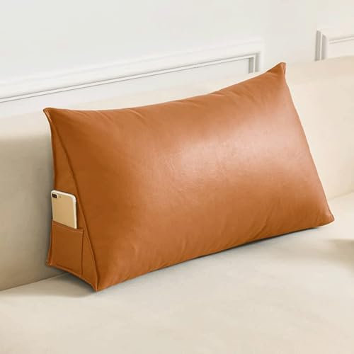 Modernes Keil-Kopfteil-Kissen-Set, abnehmbares Lendenwirbelstützkissen für Tagesbett, Dreieckskissen, Orange, 100,1 x 34,8 x 19,8 cm