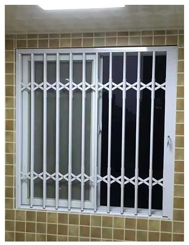 Barrière de sécurité pliable – Garde-corps en aluminium peu encombrant pour fenêtre extérieure, prévention du vol et des intempéries, idéale pour la sécurité du sous-sol