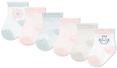 HUGGIES Little Hugs 6 Pack Socks, Multicolore, Taille Unique (Lot de 6) Baby Girls