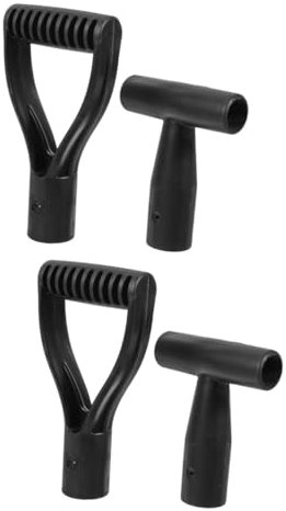 JOINPAYA 2 Ensembles Remplacement du Manche De La Pelle Fourches Piques De Rechange Poignée De Pelle Poignées Manche De Bêche De Jardinage Poignée en D Black 2 Pièces * 2