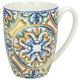 BRANDANI Mug tazza rosone in porcellana new bone china collezione Medicea Ø 8 x h 11,5 cm