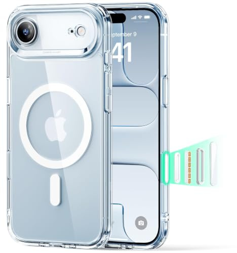 ESR Funda para iPhone Air, Control de Cámara, Compatible MagSafe, Protección Militar a Prueba de Golpes, Esquinas Air Guard, Funda Híbrida Classic (HaloLock), Transparente