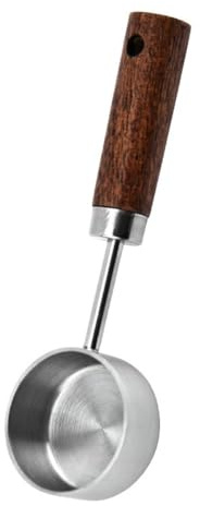 Wambere 1 cuchara medidora de acero inoxidable para hornear, herramientas de medición, 15 ml, cuchara dosificadora, dosificadora de café, dosificadora de café con mango de madera, cuchara de café
