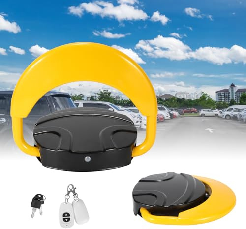 Peviasot Parkeringsspärr, parkeringsspärr med 2 fjärrkontroller, 2 stycken fällbara parkeringsskåp, elektriskt parkeringsplatsspärr, 180° justerbar parkeringsplatsavstängning, skyddsklass IP67