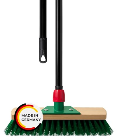 Rival Straßenbesen mit Schaberkante & Teleskopstiel – robuster Außenbesen für Garten, Hof & Straße – 40 cm breite Borstenfläche für große Flächen